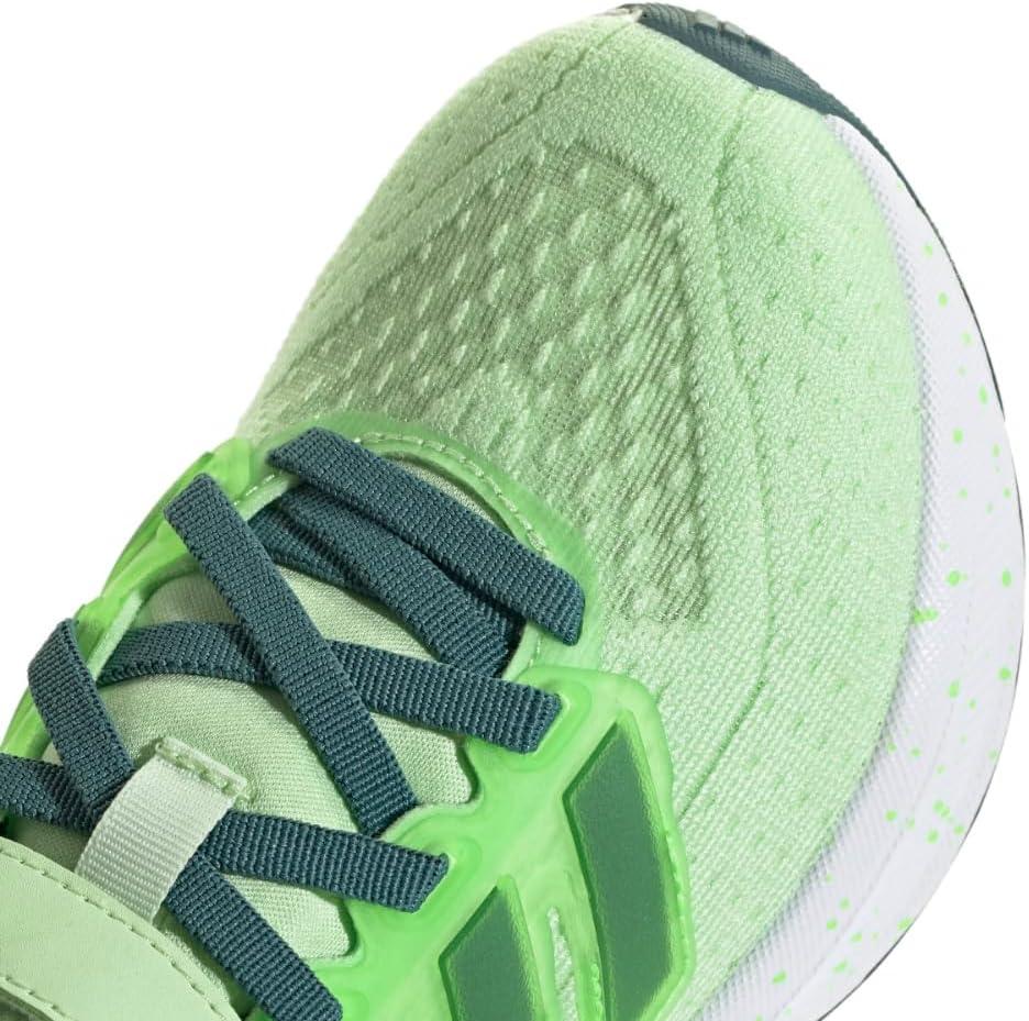 imageadidas UnisexChild Ultrarun 5 Elastic Lace ampamp Strap SneakerSemi Green SparkPreloved TealLime Burst