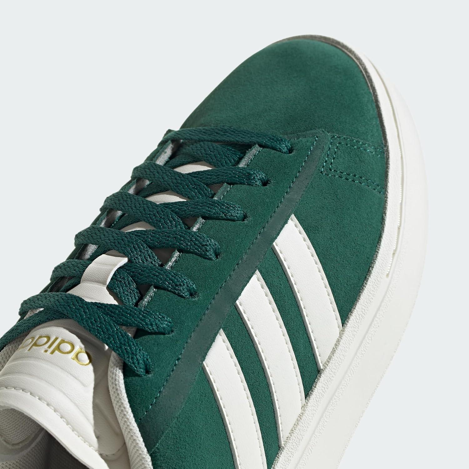 imageadidas Womens Grand Court Alpha 00s SneakersCollegiate GreenOff WhiteGold Metallic