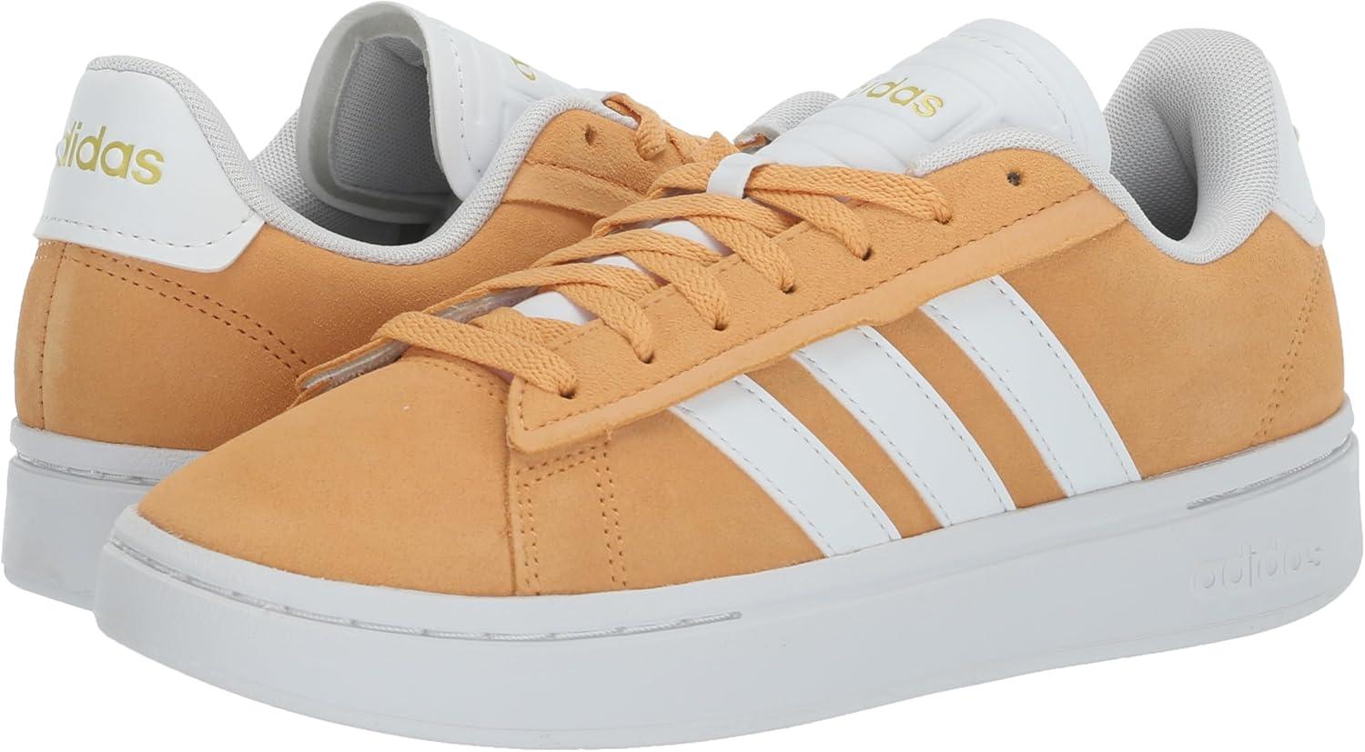 imageadidas Womens Grand Court Alpha 00s SneakersHazy OrangeWhiteGold Metallic