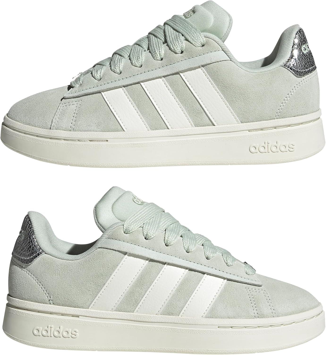 imageadidas Womens Grand Court Alpha 00s SneakersLinen GreenOff WhiteSilver Metallic