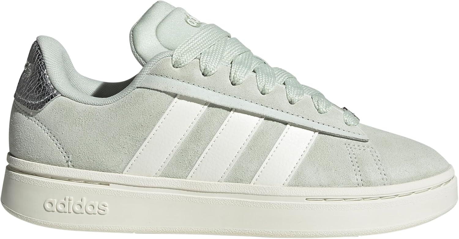 imageadidas Womens Grand Court Alpha 00s SneakersLinen GreenOff WhiteSilver Metallic