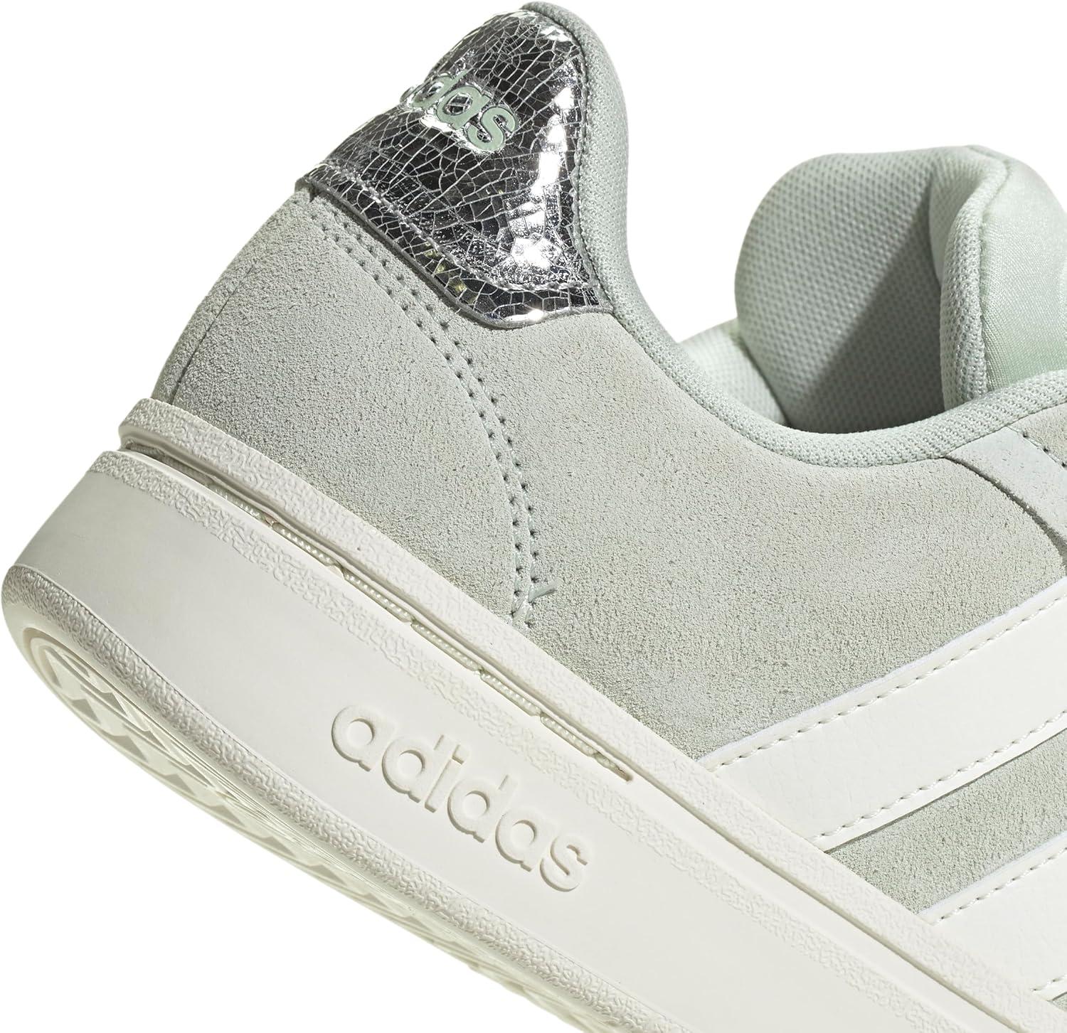 imageadidas Womens Grand Court Alpha 00s SneakersLinen GreenOff WhiteSilver Metallic