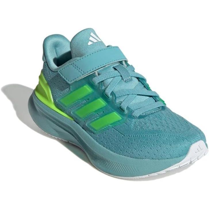 imageadidas UnisexChild Ultrarun 5 Elastic Lace ampamp Strap SneakerMint TonLucid LemonWhite