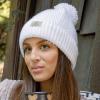 imageAdidas Womens Beanie with Pom  Knit Winter Ballie HatOlive Strata GreenBlackPom
