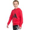 imageadidas Boys Long Sleeve Essential Big Logo Fleece Pullover HoodiePure Ruby