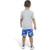 imageadidas Boys Short Sleeve Cotton Heather Tee Shirt and Aop Camo Short SetMedium Grey Heather