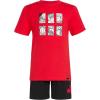 imageadidas Boys Short Sleeve Cotton Tee Shirt and Logo Short SetPure Ruby
