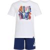 imageadidas Boys Short Sleeve Cotton Tee Shirt and Logo Short SetWhite