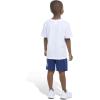 imageadidas Boys Short Sleeve Cotton Tee Shirt and Logo Short SetWhite