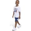imageadidas Boys Short Sleeve Cotton Tee Shirt and Logo Short SetWhite