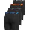 imageadidas Boys Youth Microfiber 4Pack Long Boxer BriefBlackLucid AquamarinePure Orange
