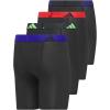 imageadidas Boys Youth Microfiber 4Pack Long Boxer BriefBlackSignal Green
