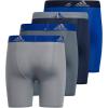 imageadidas Boys Youth Microfiber 4Pack Long Boxer BriefCollegiate Royal BlueGreyCollegiate Navy