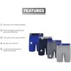 imageadidas Boys Youth Microfiber 4Pack Long Boxer BriefCollegiate Royal BlueGreyCollegiate Navy