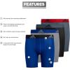 imageadidas Boys Youth Microfiber 4Pack Long Boxer BriefOnix GreyGreyScarlet Red