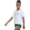 imageadidas Girls Short Sleeve Drop Shoulder Graphic Tee ShirtWhite