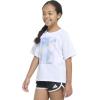imageadidas Girls Short Sleeve Drop Shoulder Graphic Tee ShirtWhiteMulti