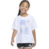 imageadidas Girls Short Sleeve Drop Shoulder Graphic Tee ShirtWhiteMulti