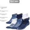 imageadidas Low Cut Ankle Socks for Boys and Girls Youth 6Pack Athletic Cushioned and ComfortableWhiteCollegiate NavyWonder Steel BlueStripe