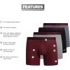 imageadidas Mens Core Stretch Cotton Boxer Brief Underwear 4PackShadow RedBlackGrey
