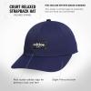 imageadidas Mens Court Slight Pre Curve Brim Relaxed Crown Strapback Retro Style HatDark BlueBlackWhite