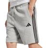 imageadidas Mens Essentials 3Stripes Fleece 9inch ShortsDark Grey HeatherWhite