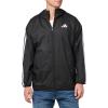 imageadidas Mens Essentials 3Stripes WindbreakerBlackWhite