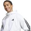 imageadidas Mens Essentials 3Stripes WindbreakerWhiteBlack