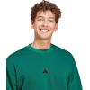 imageadidas Mens Essentials Feel Cozy Fleece SweatshirtCollegiate GreenBlack