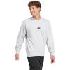 imageadidas Mens Essentials Feel Cozy Fleece SweatshirtLight Grey HeatherBlack