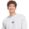 imageadidas Mens Essentials Feel Cozy Fleece SweatshirtLight Grey HeatherBlack