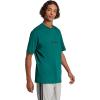imageadidas Mens Essentials Linear Single Jersey TShirtCollegiate GreenBlack