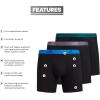imageadidas Mens Performance Stretch Cotton Boxer Briefs 3Pack Soft Underwear Superior ComfortBlackBlue RushLegacy Teal Green