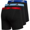 imageadidas Mens Performance Stretch Cotton Boxer Briefs 3Pack Soft Underwear Superior ComfortBlackScarlet RedBlue