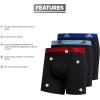 imageadidas Mens Performance Stretch Cotton Boxer Briefs 3Pack Soft Underwear Superior ComfortBlackScarlet RedBlue