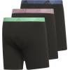 imageadidas Mens Performance Stretch Cotton Boxer Briefs 3Pack Soft Underwear Superior ComfortBlackSemi Green SparkPreloved Fig Purple