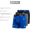 imageadidas Mens Performance Stretch Cotton Boxer Briefs 3Pack Soft Underwear Superior ComfortBlue