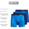 imageadidas Mens Performance Stretch Cotton Boxer Briefs 3Pack Soft Underwear Superior ComfortBlue RushLegend Ink BlueTeam Royal Blue
