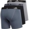 imageadidas Mens Performance Stretch Cotton Boxer Briefs 3Pack Soft Underwear Superior ComfortOnixBlack BlackOnix GreyBlack