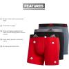 imageadidas Mens Performance Stretch Cotton Boxer Briefs 3Pack Soft Underwear Superior ComfortScarlet RedBlackOnix Grey