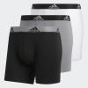 imageadidas Mens Performance Stretch Cotton Boxer Briefs 3Pack Soft Underwear Superior ComfortWhite