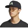 imageadidas Mens Three Bar Structured Snapback Adjustable Fit Hat 20BlackSemi Green Spark