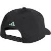 imageadidas Mens Three Bar Structured Snapback Adjustable Fit Hat 20BlackSemi Green Spark
