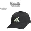 imageadidas Mens Three Bar Structured Snapback Adjustable Fit Hat 20BlackSemi Green Spark