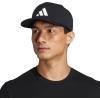 imageadidas Mens Three Bar Structured Snapback Adjustable Fit Hat 20BlackWhite