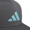 imageadidas Mens Three Bar Structured Snapback Adjustable Fit Hat 20Grey SixMint Tone Green