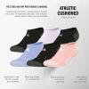 imageadidas Show Socks for Boys and Girls 6Pack Athletic Cushioned Low Profile Below AnkleBlackPreloved PurpleIce LavenderGirls