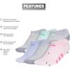 imageadidas Show Socks for Boys and Girls 6Pack Athletic Cushioned Low Profile Below AnkleCool Light HeatherGreySemi Flash Aqua BlueGirls