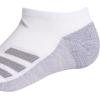 imageadidas Show Socks for Boys and Girls 6Pack Athletic Cushioned Low Profile Below AnkleWhiteGreyLight Onix GreyStripe