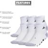 imageadidas Unisex Kids Quarter Ankle Socks for Boys and Girls Youth 6Pack Athletic Cushioned and ComfortableWhiteGreyBlack